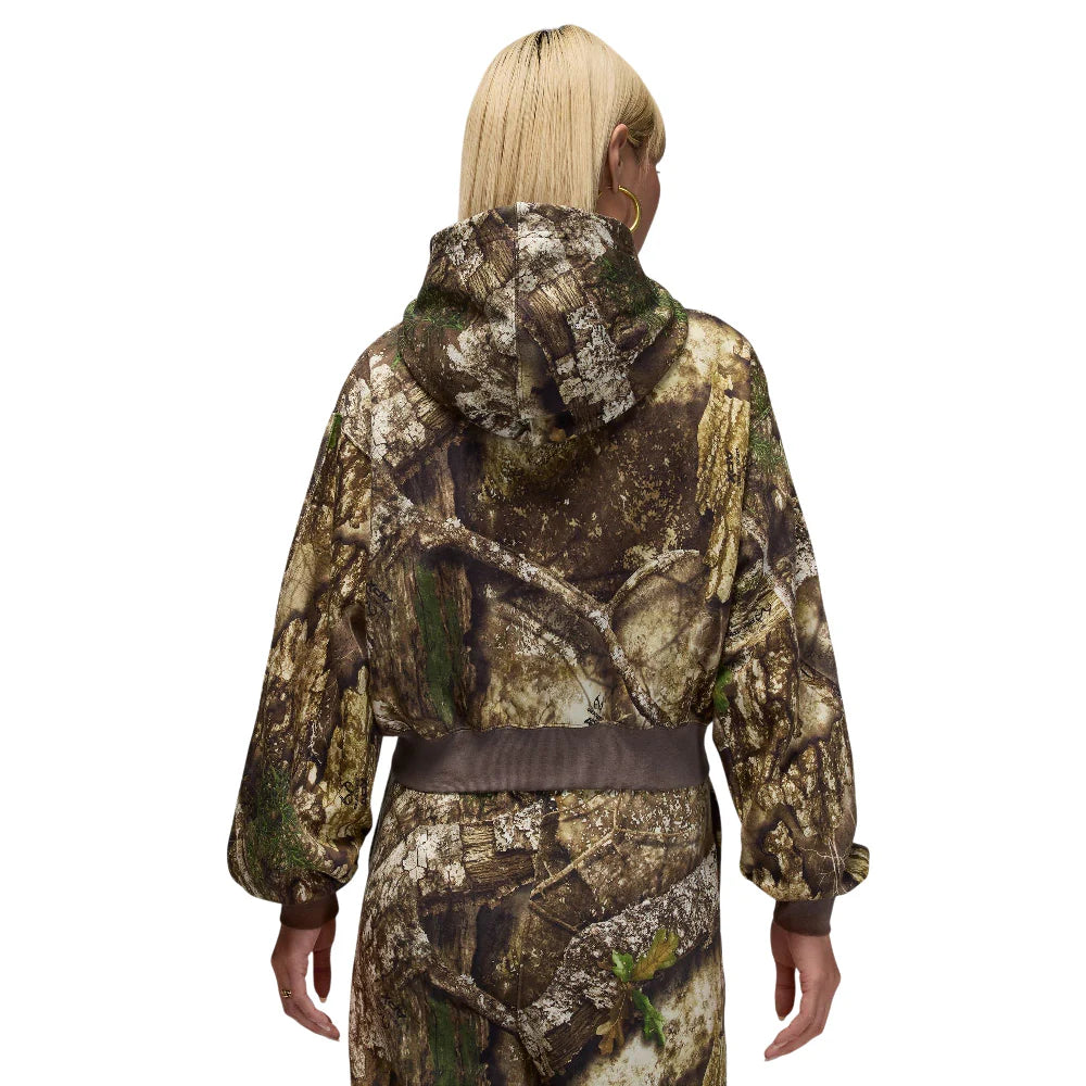 Sudadera con capucha Brooklyn Fleece Realtree Mod Crop con cremallera completa, color blanco