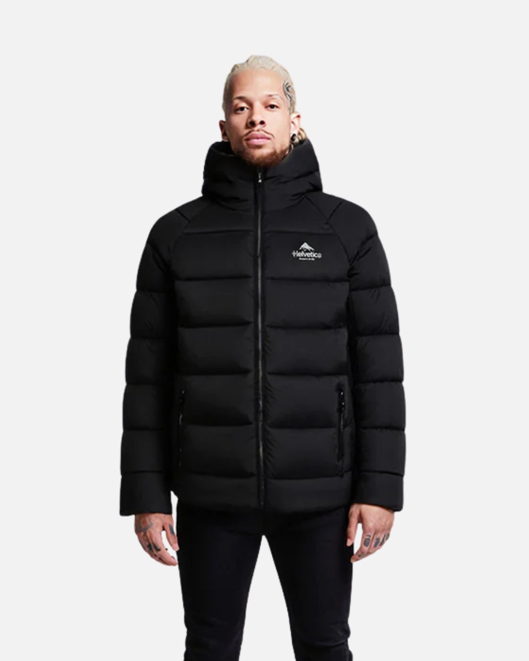 Chaqueta de plumón Helvetica Sniper con pasamontañas integrado - Negra