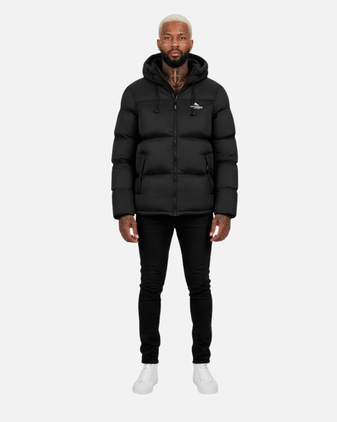 Chaqueta de plumas Helvetica Middle Block II con capucha integrada - Negra