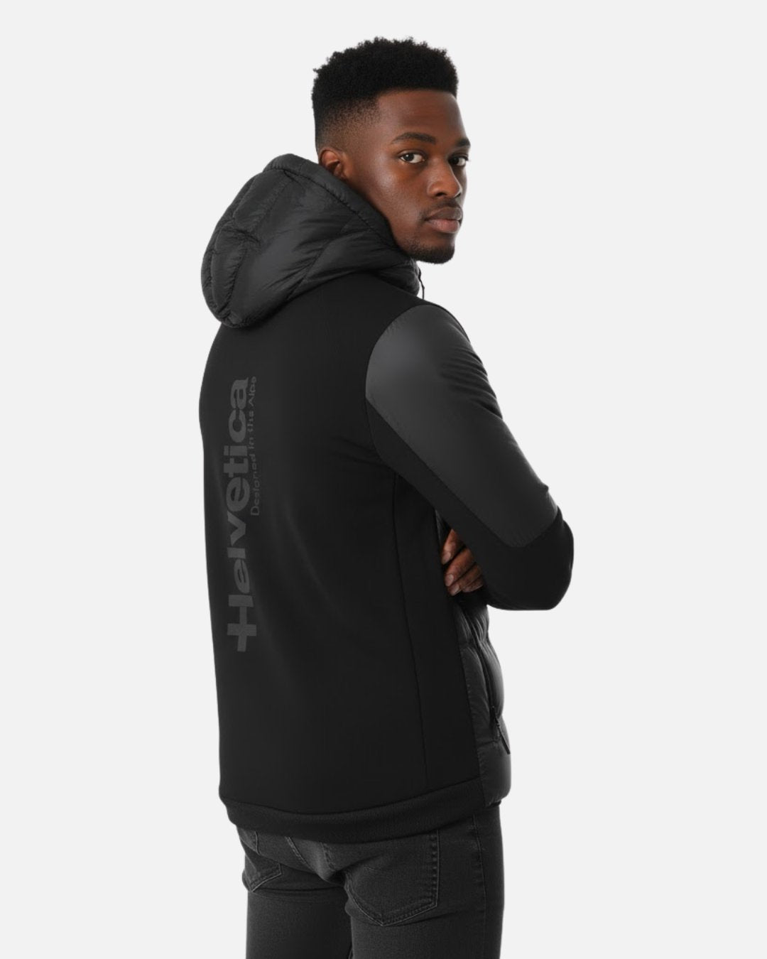 Chaqueta con capucha Helvetica Isère - Negra